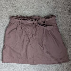 Brown Belted LOFT Skirt